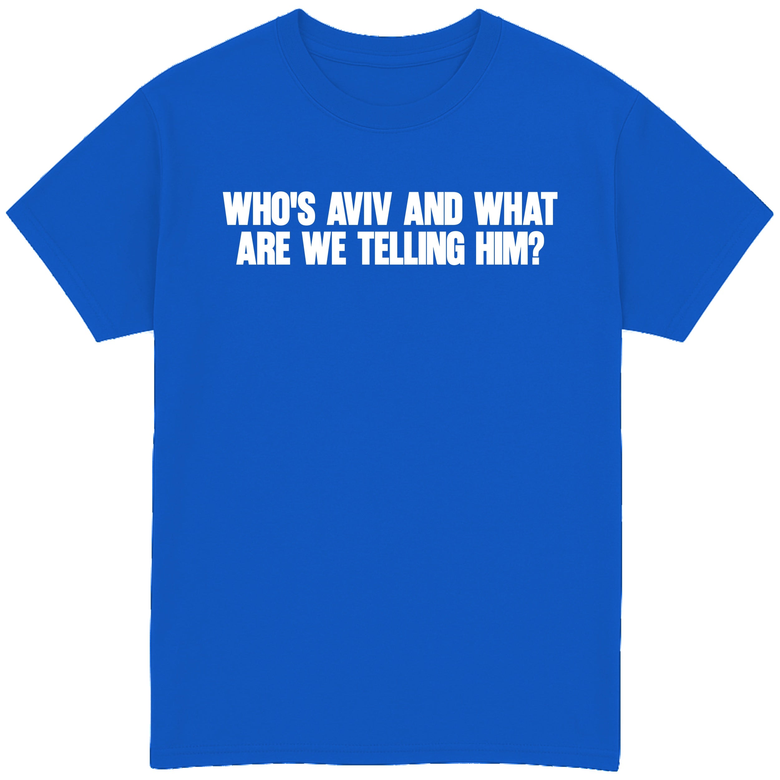Who's Aviv and What are we Telling Him? T-Shirt